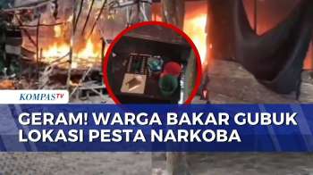 Geram! Warga Bakar Gubuk Yang Diduga Sering Dijadikan Lokasi Pesta Narkoba