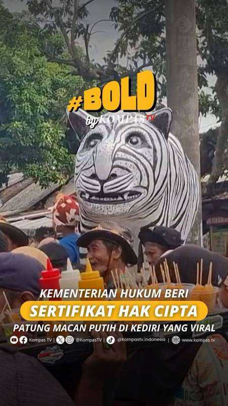 KEMENTERIAN HUKUM BERI SERTIFIKAT HAK CIPTA PATUNG MACAN PUTIH DI KEDIRI YANG VIRAL