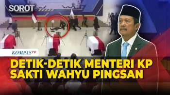 Detik-detik Menteri KP Sakti Wahyu Pingsan Di Upacara Penghormatan Jenazah Pegawai Korban ATR 42-500