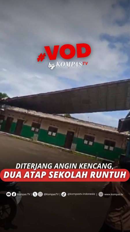 DITERJANG ANGIN KENCANG, DUA ATAP SEKOLAH RUNTUH