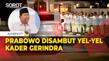 Prabowo Disambut Yel-Yel oleh Kader Saat Tiba di Kertanegara, Syukuran HUT ke-18 Gerindra
