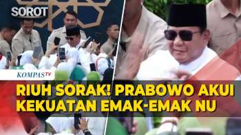 Momen Prabowo Akui Kekuatan Emak-Emak NU di Mujahadah Kubro Satu Abad