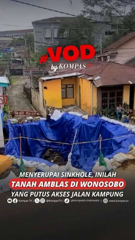 MENYERUPAI SINKHOLE, INILAH TANAH AMBLAS DI WONOSOBO YANG PUTUS AKSES JALAN KAMPUNG