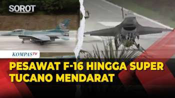 [FULL] Pesawat Super Tucano Hingga F-16 TNI AU Mendarat Di Tol Terbanggi Besar-Kayu Agung