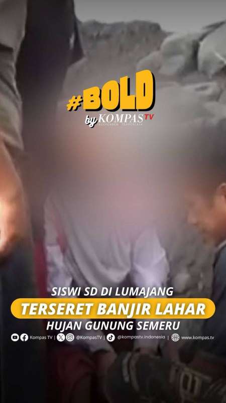 SISWI SD DI LUMAJANG TERSERET BANJIR LAHAR HUJAN GUNUNG SEMERU