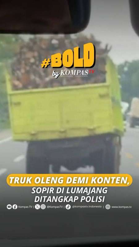 TRUK OLENG DEMI KONTEN, SOPIR DI LUMAJANG DITANGKAP POLISI