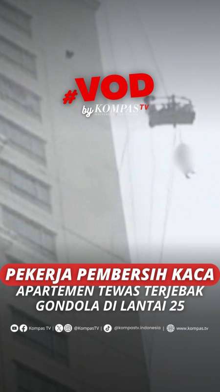PEKERJA PEMBERSIH KACA APARTEMEN TEWAS TERJEBAK GONDOLA DI LANTAI 25