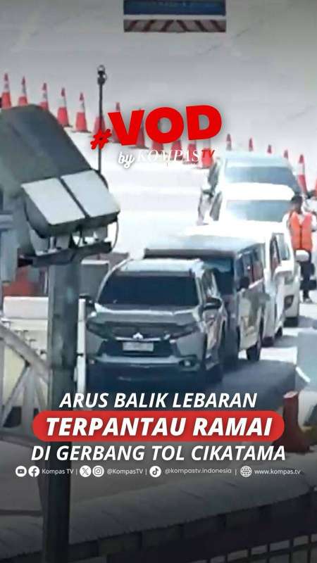 ARUS BALIK LEBARAN TERPANTAU RAMAI DI GERBANG TOL CIKATAMA