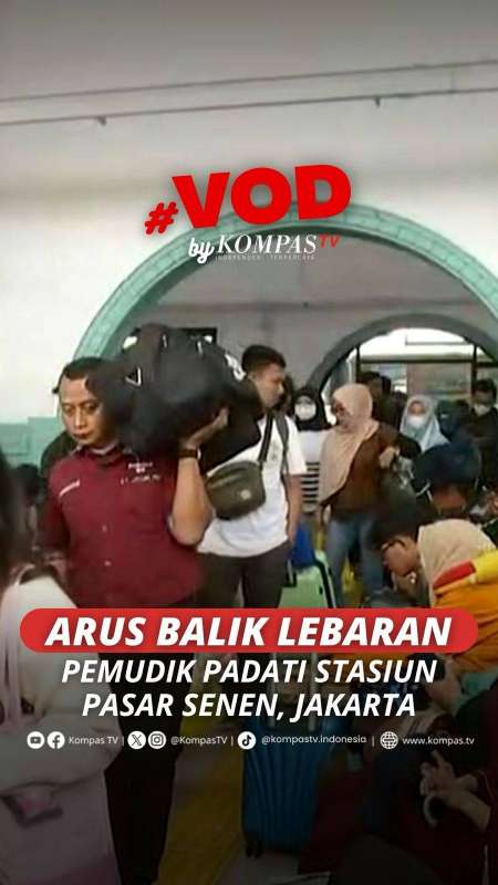 ARUS BALIK LEBARAN, PEMUDIK PADATI STASIUN PASAR SENEN JAKARTA