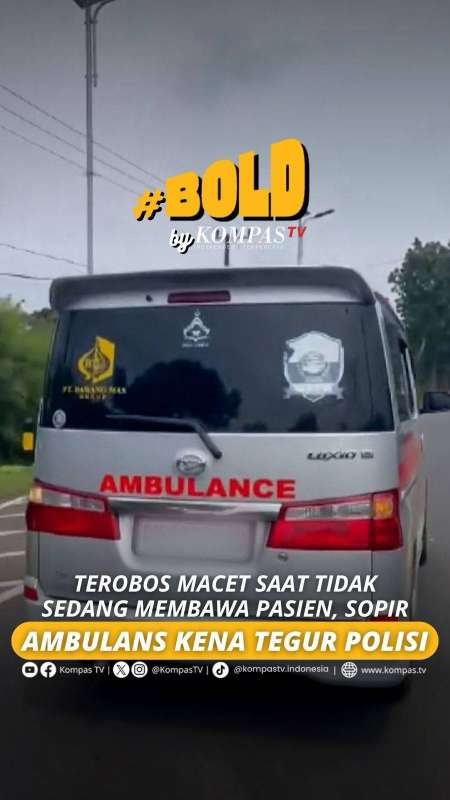 TEROBOS MACET SAAT TIDAK SEDANG MEMBAWA PASIEN, SOPIR AMBULANS KENA TEGUR POLISI