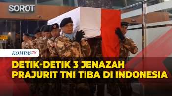 Detik-Detik Jenazah 3 Prajurit TNI Gugur di Lebanon Tiba di Indonesia