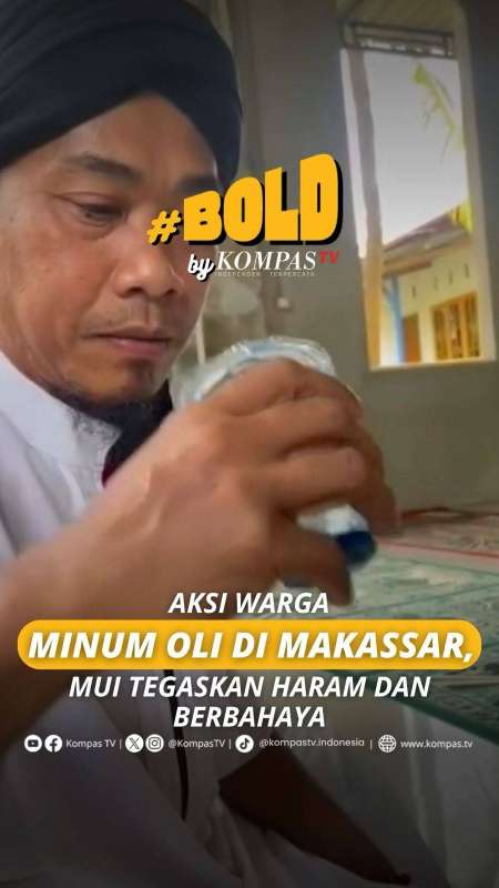 AKSI WARGA MINUM OLI DI MAKASSAR, MUI TEGASKAN HARAM DAN BERBAHAYA