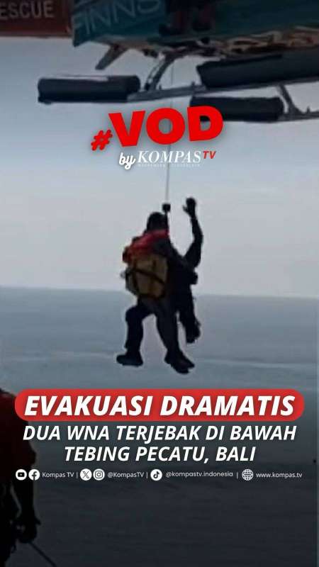 EVAKUASI DRAMATIS DUA WNA TERJEBAK DI BAWAH TEBING PECATU, BALI 