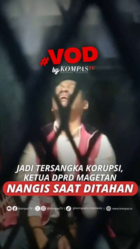 Jadi Tersangka Korupsi, Ketua DPRD Magetan Nangis Saat Ditahan