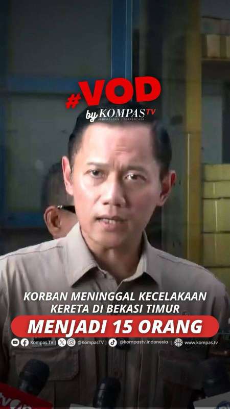 KORBAN MENINGGAL KECELAKAAN KERETA DI BEKASI TIMUR MENJADI 15 ORANG