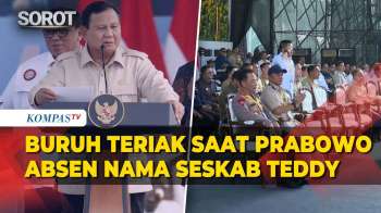 Momen Buruh Teriak Saat Prabowo Absen Nama Seskab Teddy Di Hari Buruh May Day 2026