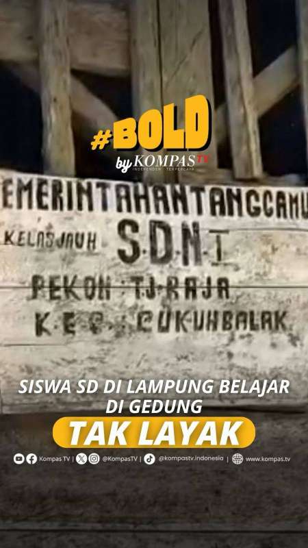 SISWA SD DI LAMPUNG BELAJAR DI GEDUNG TAK LAYAK 