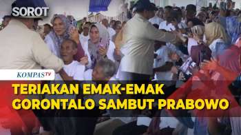 Momen Prabowo Disambut Emak-emak di Gorontalo saat Tinjau Kampung Nelayan