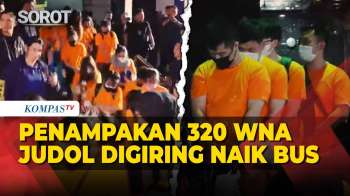 Terbaru! 320 WNA Tersangka Judol Hayam Wuruk Digiring Naik Bus Menuju Imigrasi