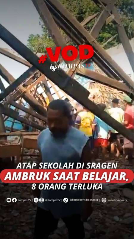 Atap Sekolah di Sragen Ambruk Saat Belajar, 8 Orang Terluka