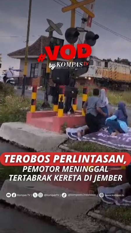 TEROBOS PERLINTASAN, PEMOTOR MENINGGAL TERTABRAK KERETA DI JEMBER