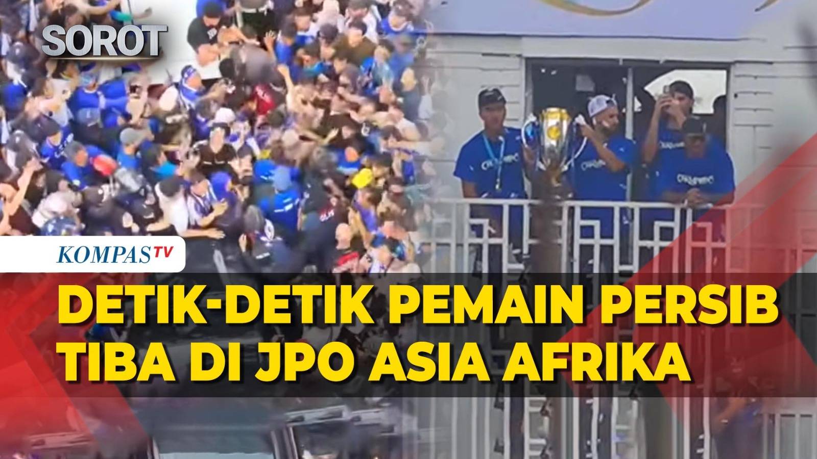 Detik-Detik Pemain Persib Tiba di JPO Asia Afrika, Butuh 5 Jam Tembus Lautan Bobotoh