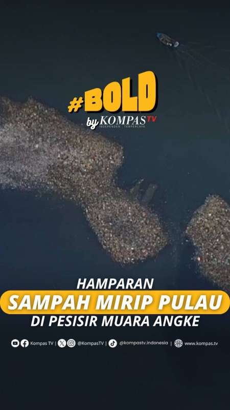 HAMPARAN SAMPAH MIRIP PULAU DI PESISIR MUARA ANGKE