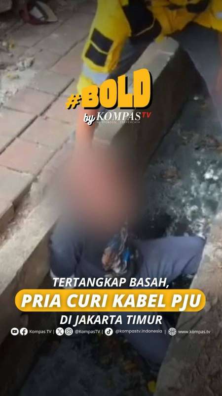 TERTANGKAP BASAH, PRIA CURI KABEL PJU DI JAKARTA TIMUR 