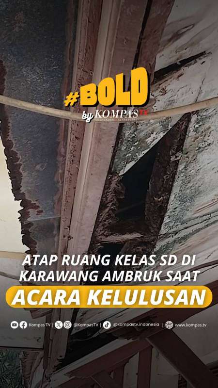ATAP RUANG KELAS SD DI KARAWANG AMBRUK SAAT ACARA KELULUSAN 