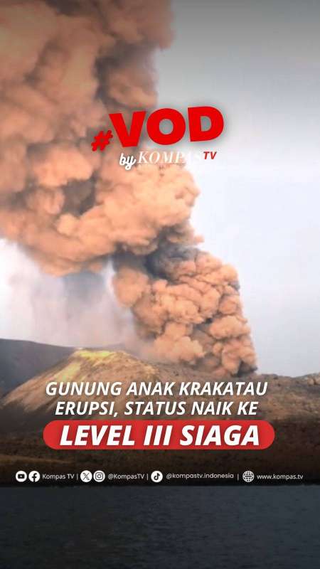 GUNUNG ANAK KRAKATAU ERUPSI, STATUS NAIK KE LEVEL III SIAGA 
