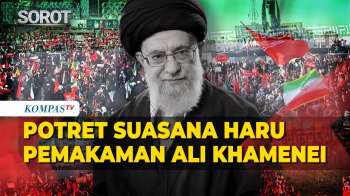 Potret Suasana Haru Pemakaman Ali Khamenei, Bendera Merah Berkibar