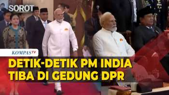 Detik-Detik PM India Narendra Modi Tiba di DPR, Disambut Prabowo, Gibran hingga Puan