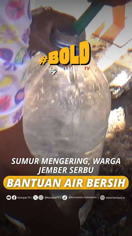 SUMUR MENGERING, WARGA JEMBER SERBU BANTUAN AIR BERSIH 