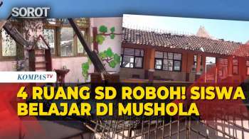 Memprihatinkan! 4 Ruangan Di SD Grobogan Ambruk, Siswa Terpaksa Belajar Di Mushola