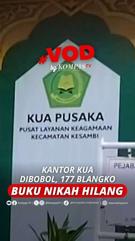 KANTOR KUA DIBOBOL, 177 BLANGKO BUKU NIKAH HILANG
