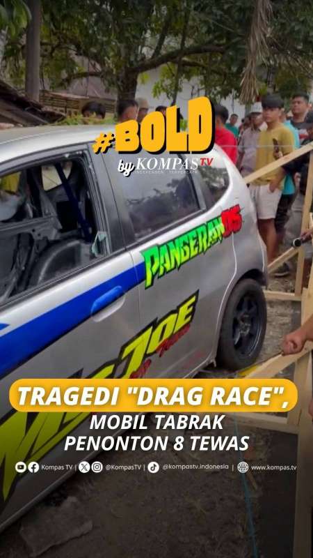 TRAGEDI DRAG RACE, MOBIL TABRAK PENONTON 8 TEWAS