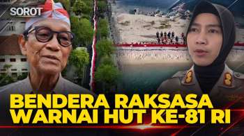 Keren! Bendera Raksasa Dibentangkan di Makassar dan Diarak di Yogyakarta
