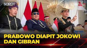 Momen Prabowo Diapit Jokowi Dan Gibran, Ngobrol Di Upacara HUT Ke-81 RI