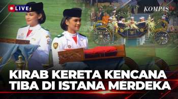 Detik-Detik! Kirab Sang Merah Putih Tiba di Istana Merdeka, Purna Paskibraka Naik Kereta Kencana
