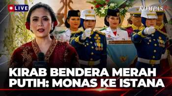 Kirab Bendera Merah Putih dari Monas ke Istana Merdeka, Diiringi Pasukan Berkuda