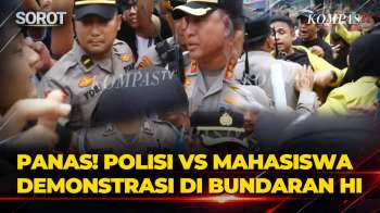 Debat Panas! Polisi vs Mahasiswa saat Demo Tertahan Menuju ke Bundaran HI