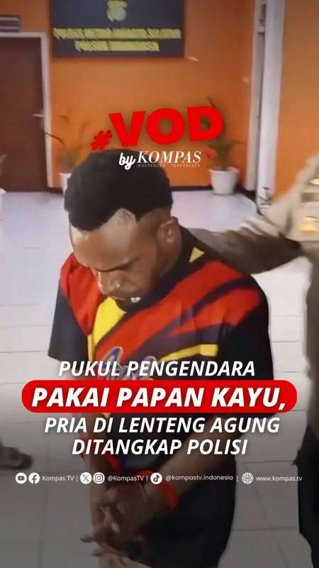 PUKUL PENGENDARA PAKAI PAPAN KAYU, PRIA DI LENTENG AGUNG DITANGKAP POLISI