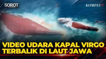 Inilah Video Udara Kapal Virgo Transport 8 Terbalik di Laut Jawa