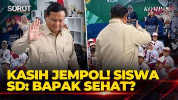 Momen Siswa SD Tanya Kondisi Kesehatan Prabowo Saat Tinjau Uji Coba LRT, Prabowo Kasih Jempol