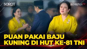 Baju Berwarna Kuning! Momen Ketua DPR Puan Maharani Tiba Di HUT Ke-81 TNI
