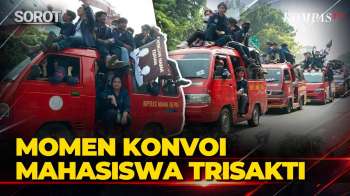 JELANG DEMO! Konvoi Mahasiswa Trisakti Menuju Titik Demo Di Patung Kuda