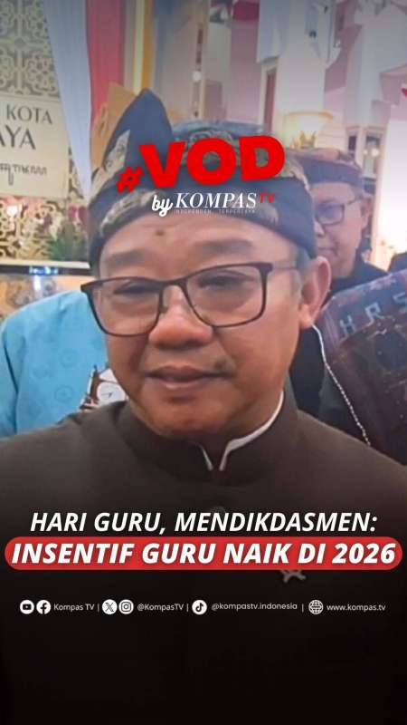 HARI GURU, MENDIKSASMEN: INSENTIF GURU NAIK DI 2026