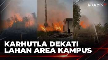 Api Membakar Lahan Di Sekitar Kampus Uniska Di Kalsel, Tim Damkar Berjibaku| SAPA PAGI