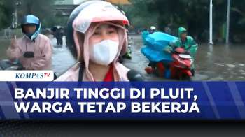 Perjuangan Warga Tetap Bekerja Terjang Banjir Tinggi Di Pluit Jakarta Utara