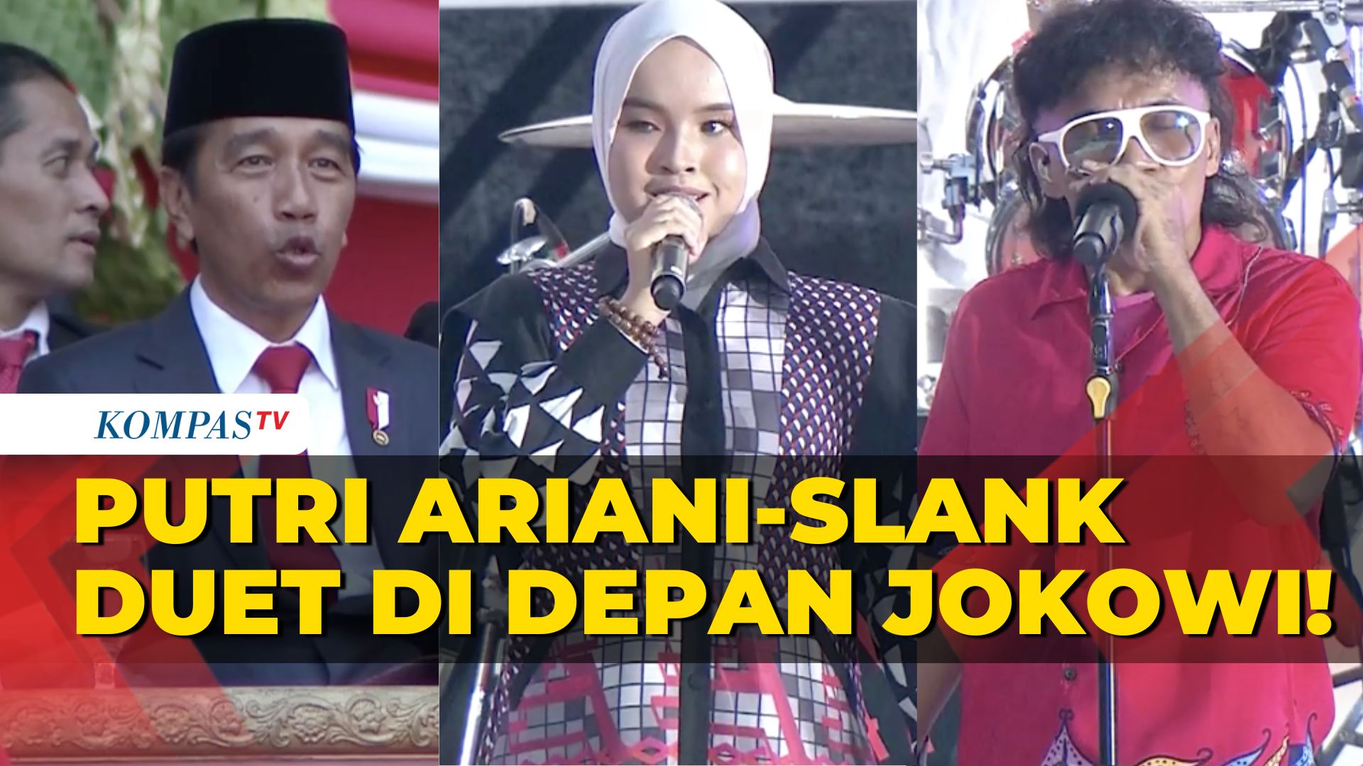 Duet Putri Ariani-Slank di Depan Presiden Jokowi pada HUT ke-77 Bhayangkara di GBK